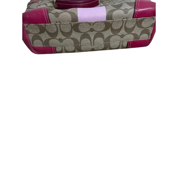 Coach Women's Leatherware Signature Canvas Heritage Shoulder Handbag Tan Pink - Picture 5 of 7